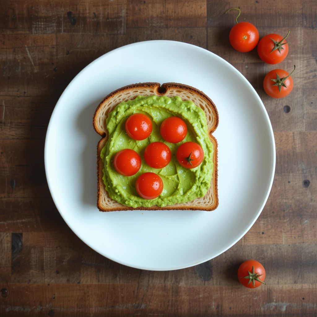 Torrada com Abacate e Tomate